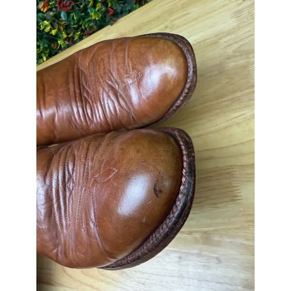 Nocona 8822 Cowboy Boots Shoes Brown Leather Goodyear‎ Oil Resistant Mens 8 GUC